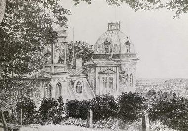 "Pilk minevikku: Ado Grenzsteini maja" 2025 Harilik pliiats 21x15cm.
Erakogus