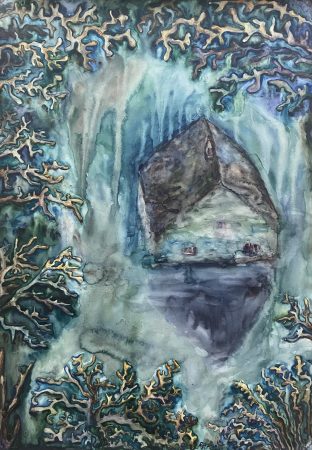 "Uppunud maailm"
2020. Akvarell.  42x60cm